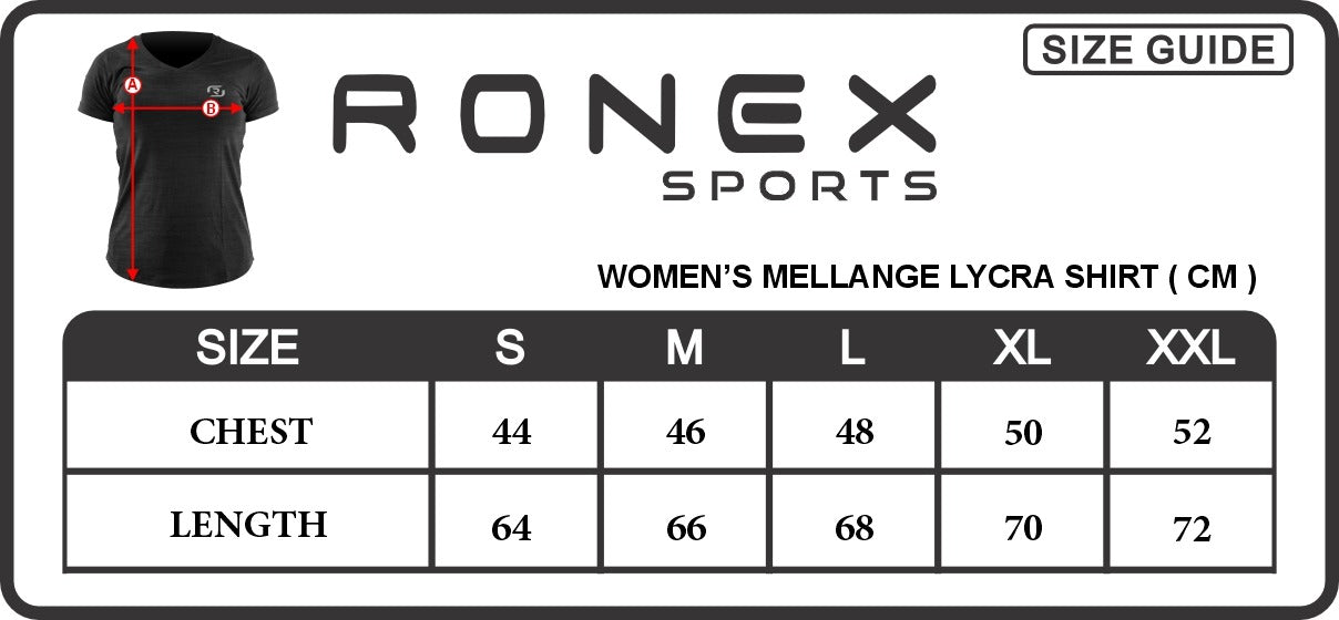 Ronex Women's Melange T-Shirt Short Sleeve Fitness Workout Top,Dry Fit T-Shirt - Stretchy, Breathable, Athletic Top for Yoga, Running & Gym