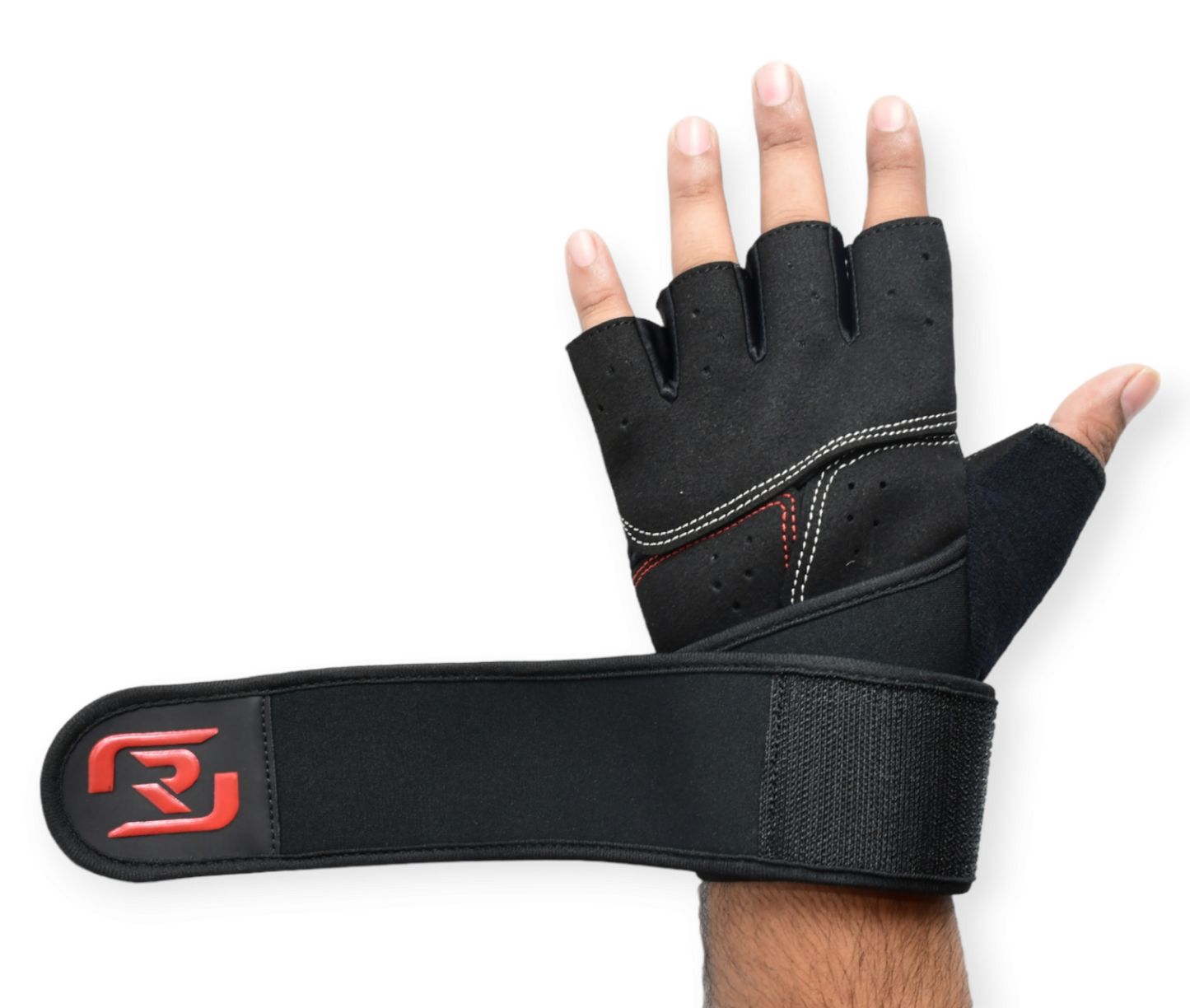 Ronex Leather Weight Lifting Workout Gym Gloves with Wrist Support