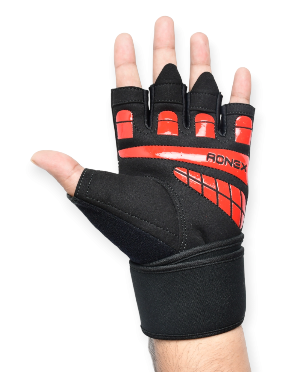 Ronex Leather Weight Lifting Workout Gym Gloves with Wrist Support
