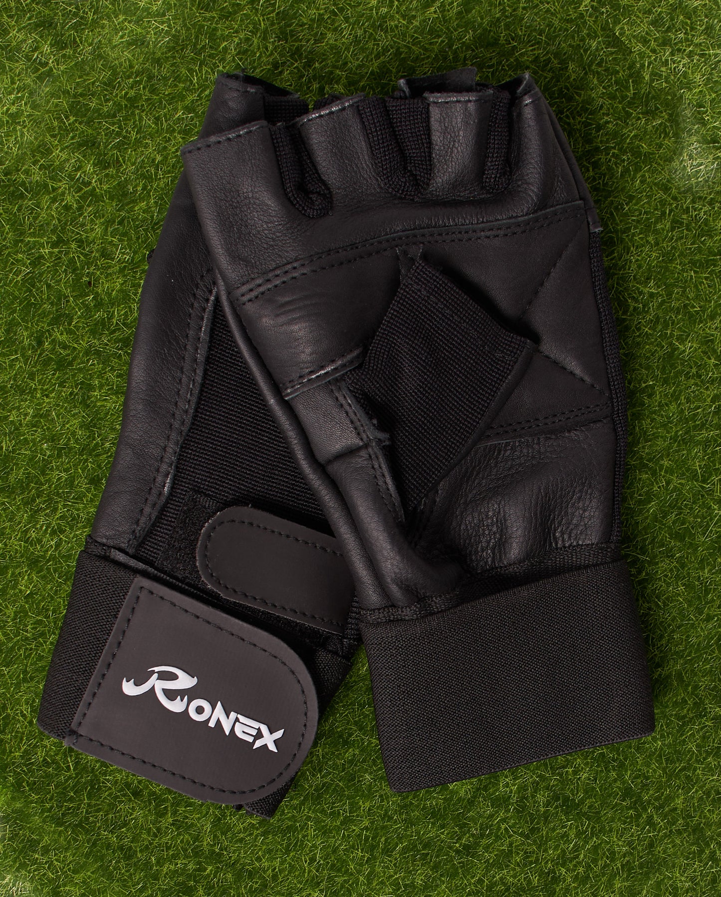 Ronex Leather Gym Gloves Black