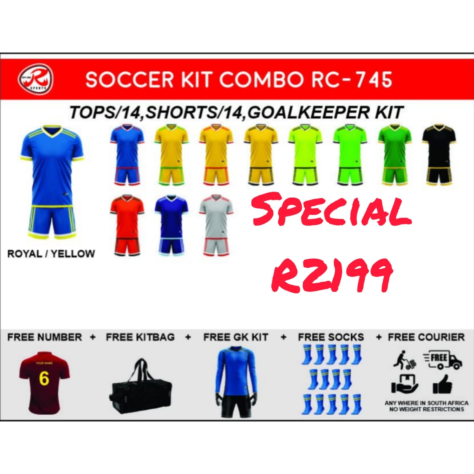 Ronex Soccer Kit RC745 Full Team Combo Set Of 15 (Adult) RONEX SPORTS