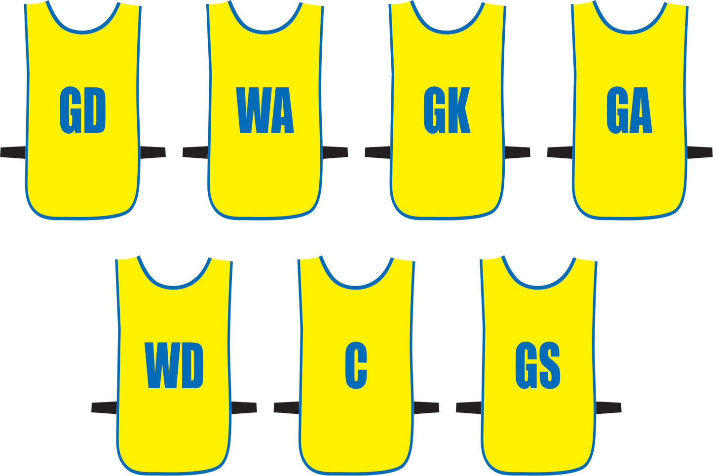 Ronex Netball Bibs With Positions Front/Back