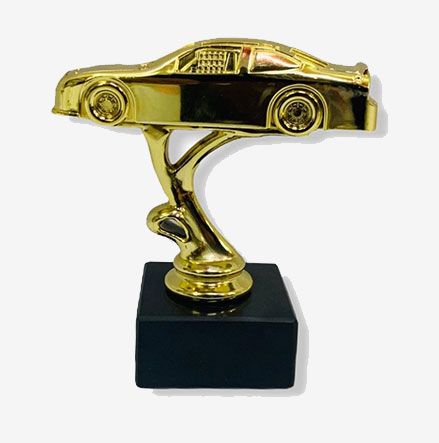 F-17 Gold Car Racing Figurine Trophy with Marble Base