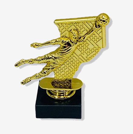 F-43 Gold Soccer Figurine Trophy with Marble Base