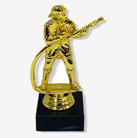 F-Fire Fighter Figurine Trophy with Marble Base