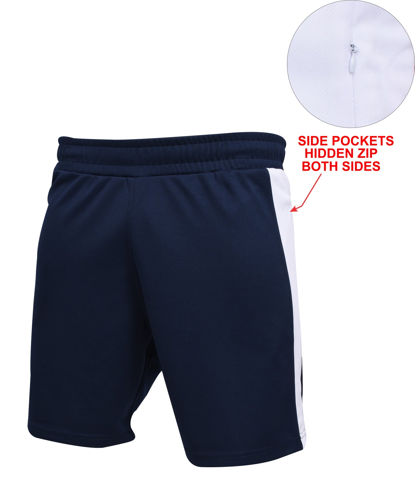 Ronex Fashion Training Shorts with Hidden-Zip Side Pockets