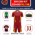 RC-748 Soccer Kit – Full Team Combo Set of 15 | Numbered Tops, Goalkeeper Kit, Socks & Bag | Pre-Junior, Youth & Adult Sizes Available