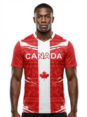 Canada Flag Sublimation T-Shirt – Red & White Maple Leaf Graphic Tee – Short Sleeve Patriotic Sports Shirt