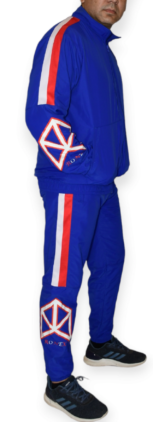 RONEX Windbreaker Unisex Nylon Regular Tracksuit Set Royal/Red/White