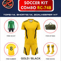 RC-748 Soccer Kit – Full Team Combo Set of 15 | Numbered Tops, Goalkeeper Kit, Socks & Bag | Pre-Junior, Youth & Adult Sizes Available