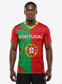 Portugal Flag Sublimation T-Shirt – Portuguese National Flag Graphic Tee – Short Sleeve Patriotic Sports Shirt