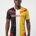 Germany / Deutschland Flag Sublimation T-Shirt – Black Red Gold Graphic Tee – Short Sleeve Patriotic Sports Shirt