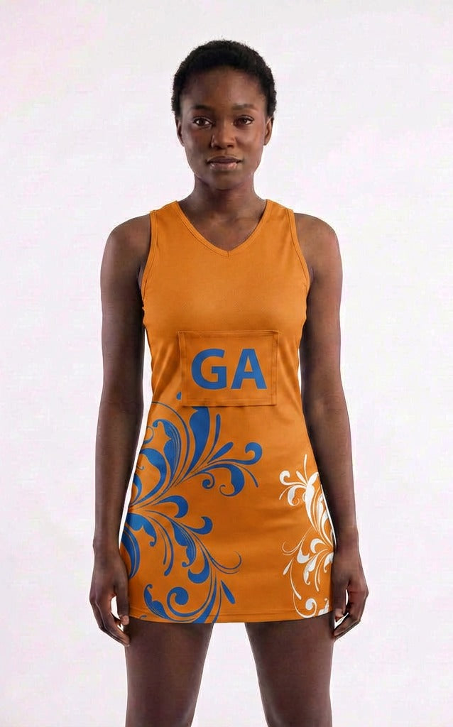 RONEX RC-912 Sublimated Netball Dress Set (10 Pack) – Adult Kit with Removable Position Patches (Front & Back)