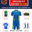 RC-748 Soccer Kit – Full Team Combo Set of 15 | Numbered Tops, Goalkeeper Kit, Socks & Bag | Pre-Junior, Youth & Adult Sizes Available