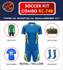 RC-748 Soccer Kit – Full Team Combo Set of 15 | Numbered Tops, Goalkeeper Kit, Socks & Bag | Pre-Junior, Youth & Adult Sizes Available