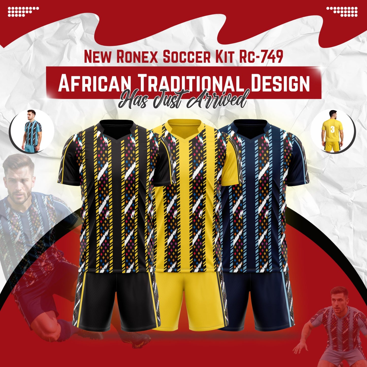 Ronex Soccer Kit RC-749 – African Traditional Design | Full Team Combo Set of 15 (Adult)