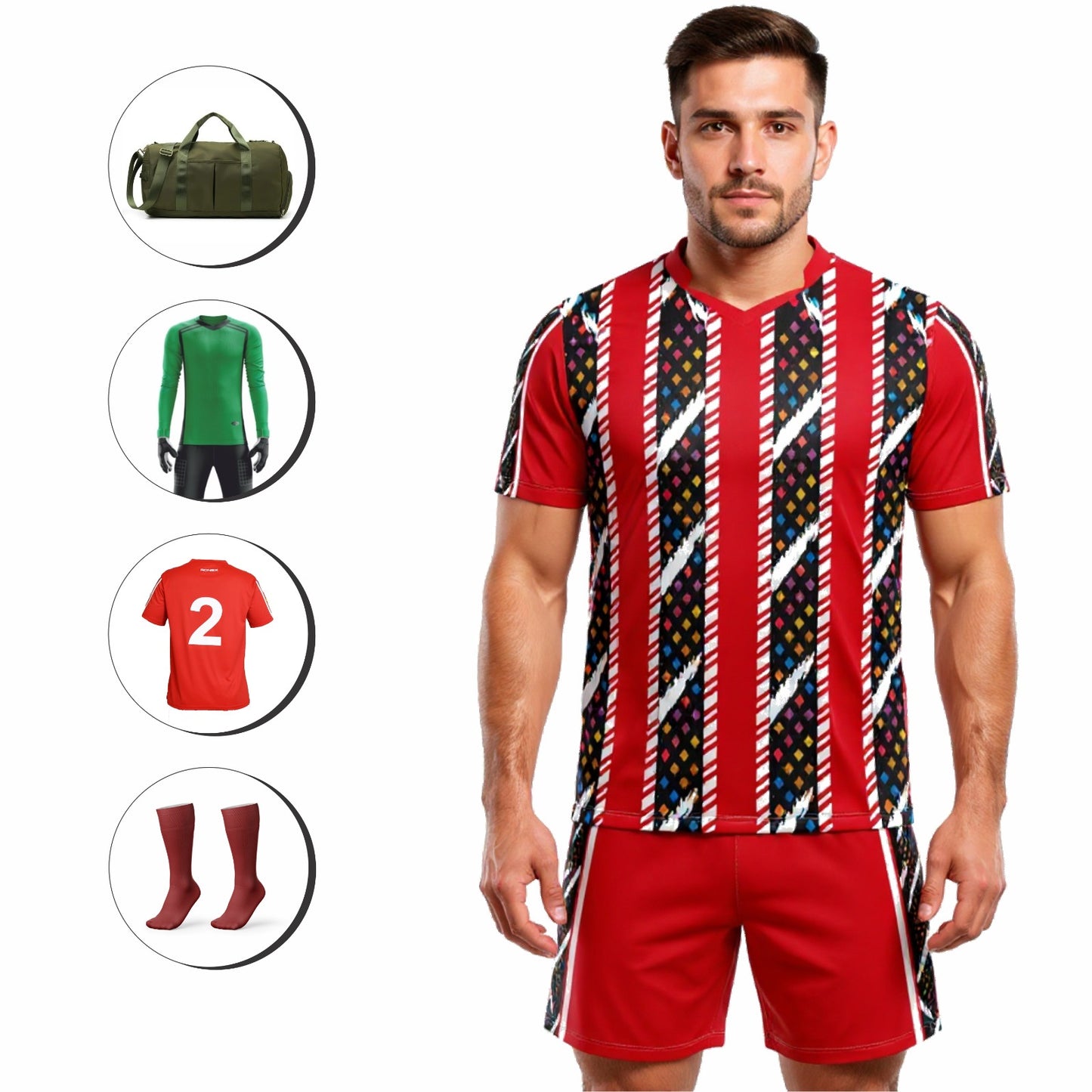 Ronex Soccer Kit RC-749 – African Traditional Design | Full Team Combo Set of 15 (Adult)