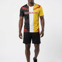Germany / Deutschland Flag Sublimation T-Shirt – Black Red Gold Graphic Tee – Short Sleeve Patriotic Sports Shirt