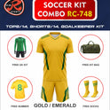 RC-748 Soccer Kit – Full Team Combo Set of 15 | Numbered Tops, Goalkeeper Kit, Socks & Bag | Pre-Junior, Youth & Adult Sizes Available