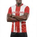 England Flag Sublimation T-Shirt – Red & White St George’s Cross Graphic Tee – Short Sleeve Patriotic Sports Shirt