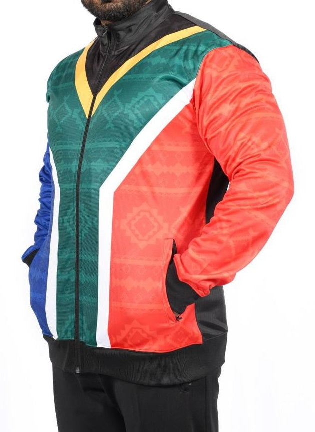 South African Flag Jacket - Bold National Pride for Men & Women Full Zipper & Two Side Zip Pockets