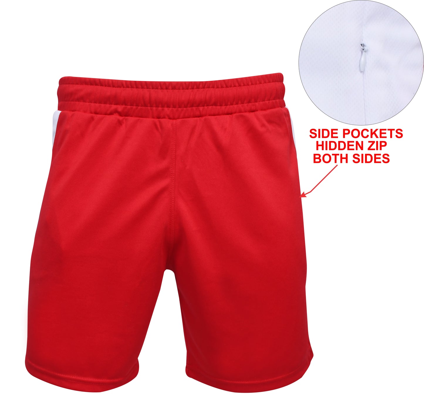 Ronex Fashion Training Shorts with Hidden-Zip Side Pockets