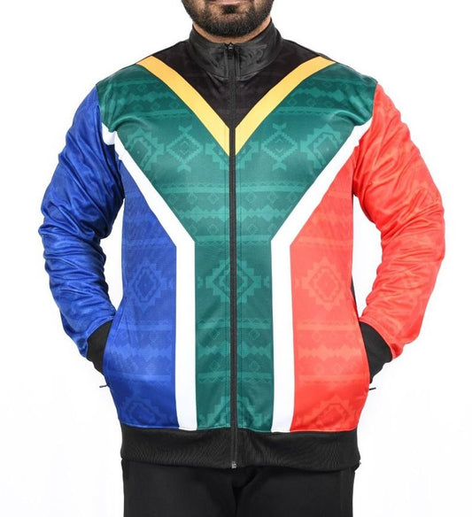 South African Flag Jacket - Bold National Pride for Men & Women Full Zipper & Two Side Zip Pockets
