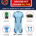 RC-748 Soccer Kit – Full Team Combo Set of 15 | Numbered Tops, Goalkeeper Kit, Socks & Bag | Pre-Junior, Youth & Adult Sizes Available
