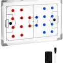 Soccer Tactics Board White – Professional Magnetic Football Coaching Board | Double-Sided Strategy Board with Player Markers, Pen & Eraser | Portable Aluminum Frame 45×30cm