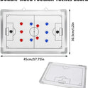 Soccer Tactics Board White – Professional Magnetic Football Coaching Board | Double-Sided Strategy Board with Player Markers, Pen & Eraser | Portable Aluminum Frame 45×30cm