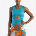 RONEX RC-912 Sublimated Netball Dress Set (10 Pack) – Adult Kit with Removable Position Patches (Front & Back)