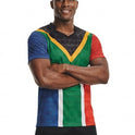 South Africa Flag Sublimation T-Shirt – South African National Flag Graphic Tee – Short Sleeve Patriotic Sports Shirt