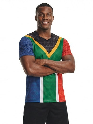 South Africa Flag Sublimation T-Shirt – South African National Flag Graphic Tee – Short Sleeve Patriotic Sports Shirt
