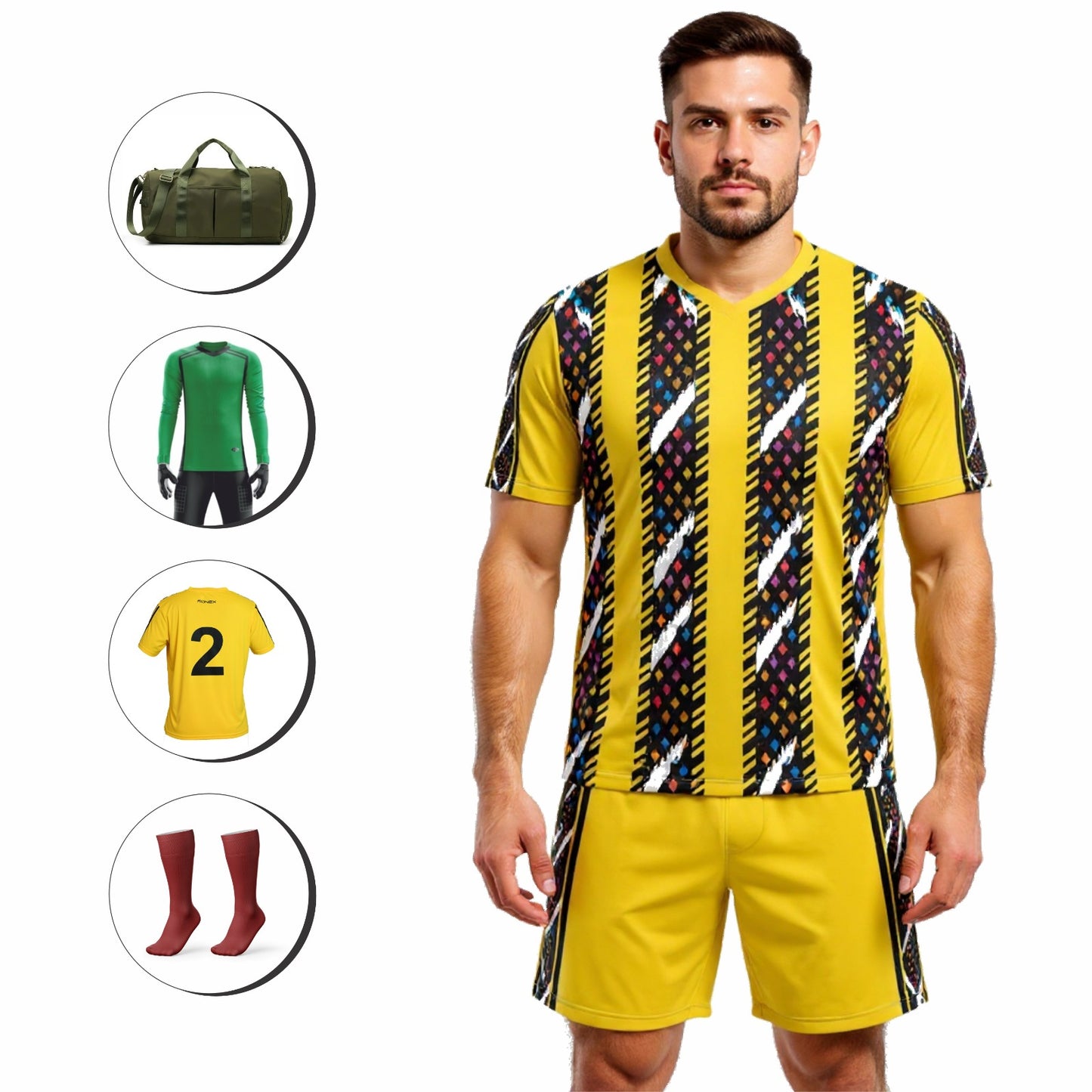 Ronex Soccer Kit RC-749 – African Traditional Design | Full Team Combo Set of 15 (Adult)