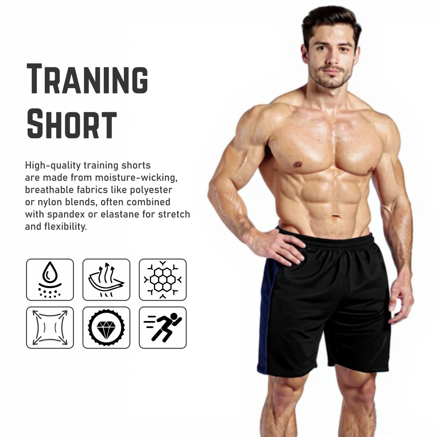 Ronex Jacquard Training Shorts - Breathable Quick-Dry with Pockets