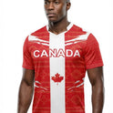 Canada Flag Sublimation T-Shirt – Red & White Maple Leaf Graphic Tee – Short Sleeve Patriotic Sports Shirt
