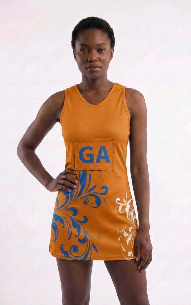 RONEX RC-912 Sublimated Netball Dress Set (10 Pack) – Adult Kit with Removable Position Patches (Front & Back)