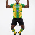 Brazil Flag Sublimation T-Shirt – Green & Yellow Graphic Tee – Short Sleeve Patriotic Sports Shirt