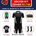RC-748 Soccer Kit – Full Team Combo Set of 15 | Numbered Tops, Goalkeeper Kit, Socks & Bag | Pre-Junior, Youth & Adult Sizes Available