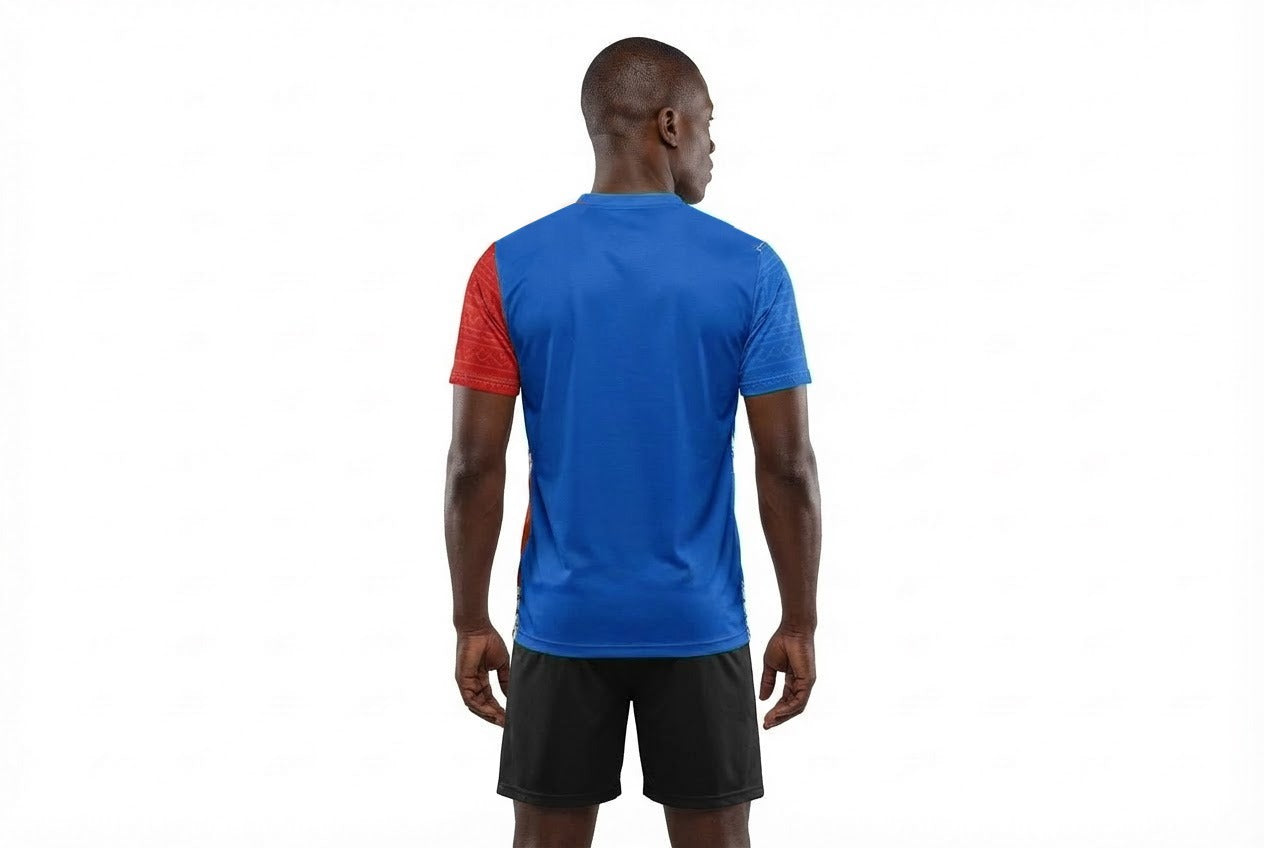France Flag Sublimation T-Shirt – French Tricolor Graphic Tee – Short Sleeve Patriotic Sports Shirt