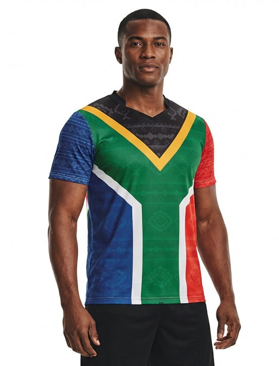 South Africa Flag Sublimation T-Shirt – South African National Flag Graphic Tee – Short Sleeve Patriotic Sports Shirt