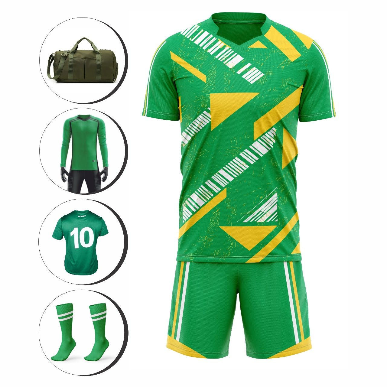 Ronex RC-751 Soccer Kit – New Sublimation Designs to Choose From | Full Team Combo Set of 15 (Adult Size)