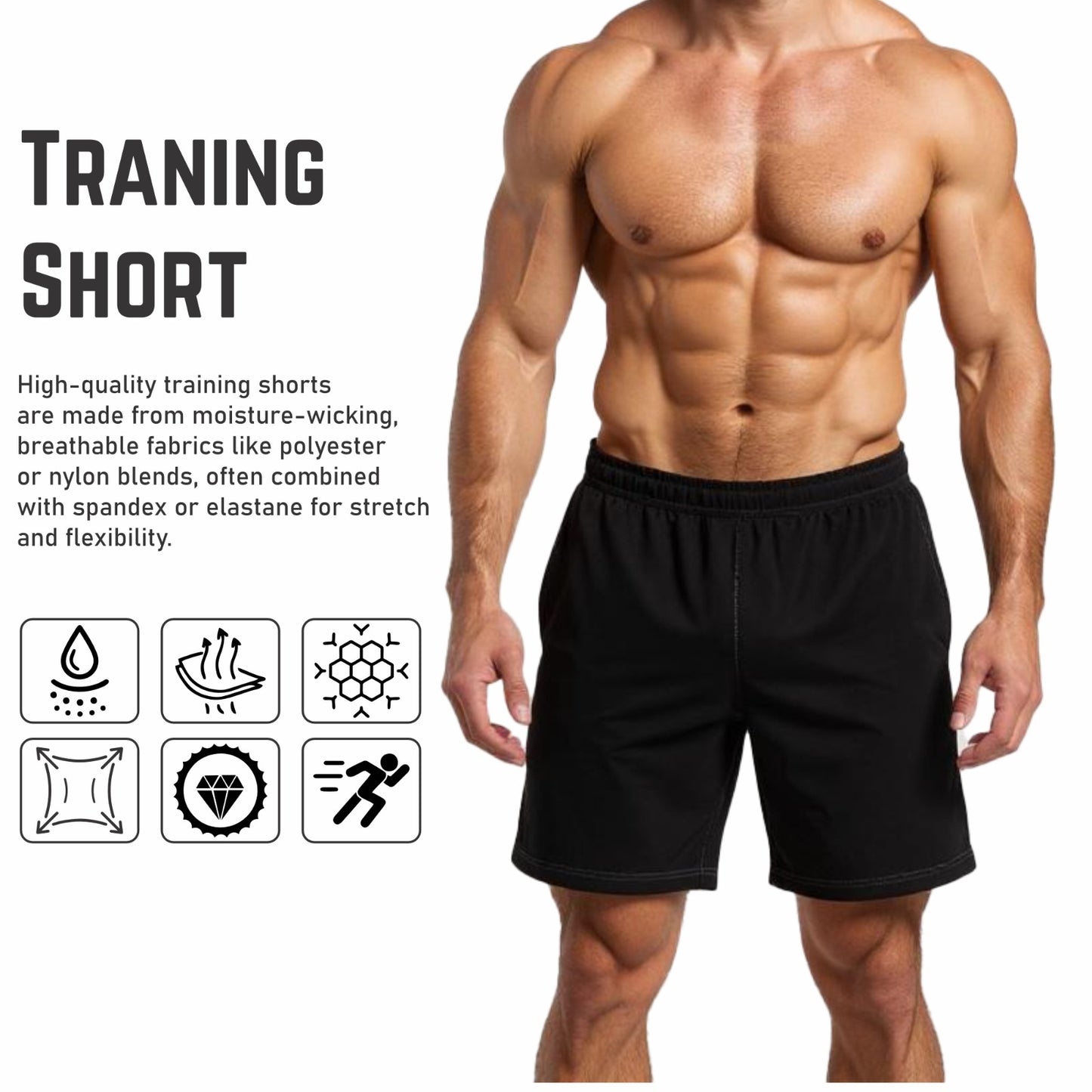 Ronex Jacquard Training Shorts - Breathable Quick-Dry with Pockets