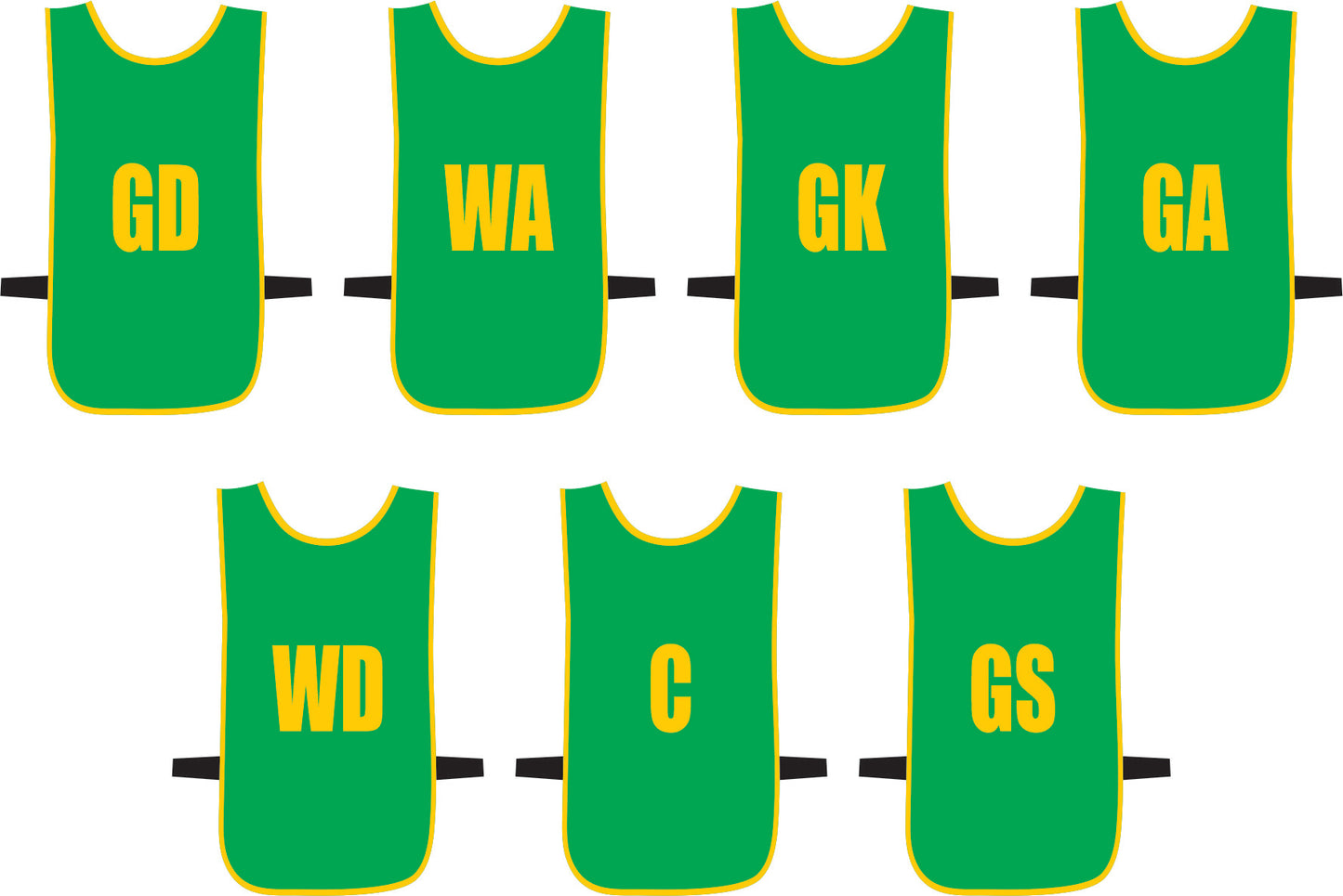 Ronex Netball Bibs With Positions Front/Back