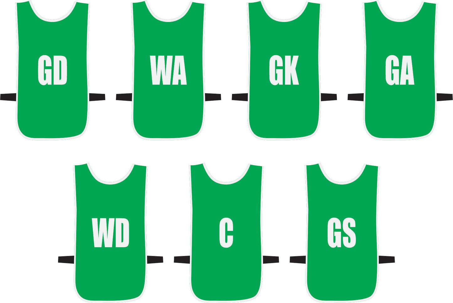 Ronex Netball Bibs With Positions Front/Back