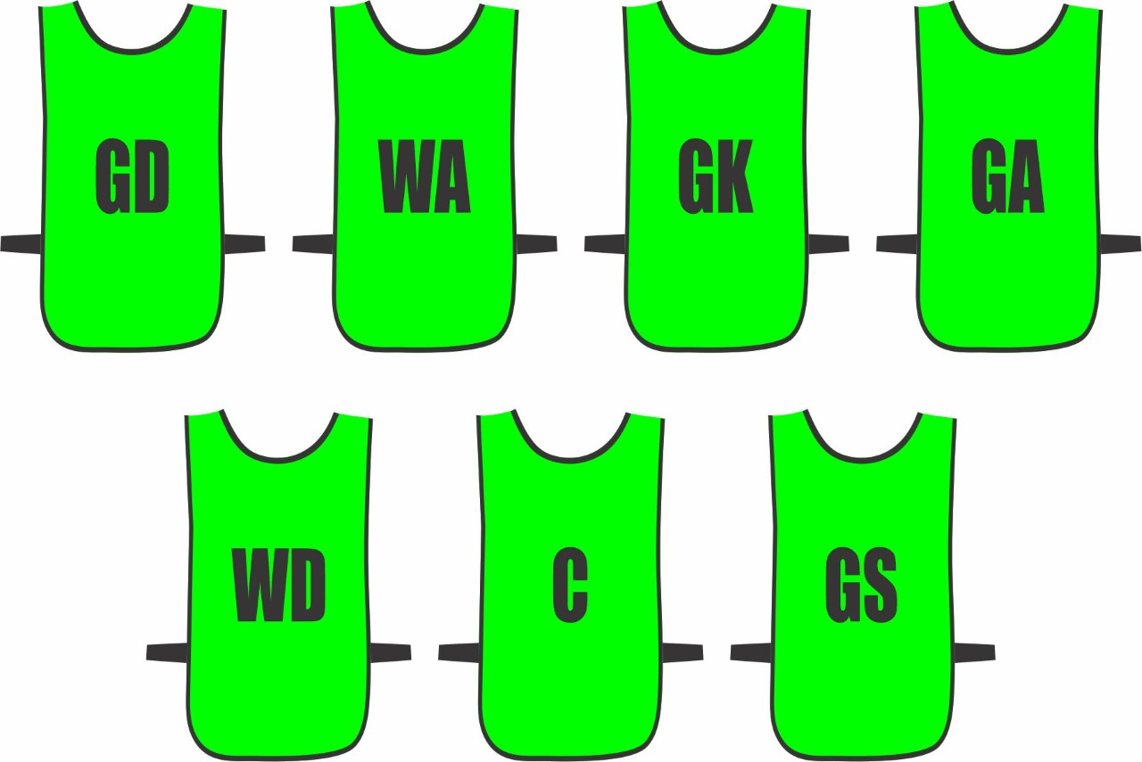 Ronex Netball Bibs With Positions Front/Back