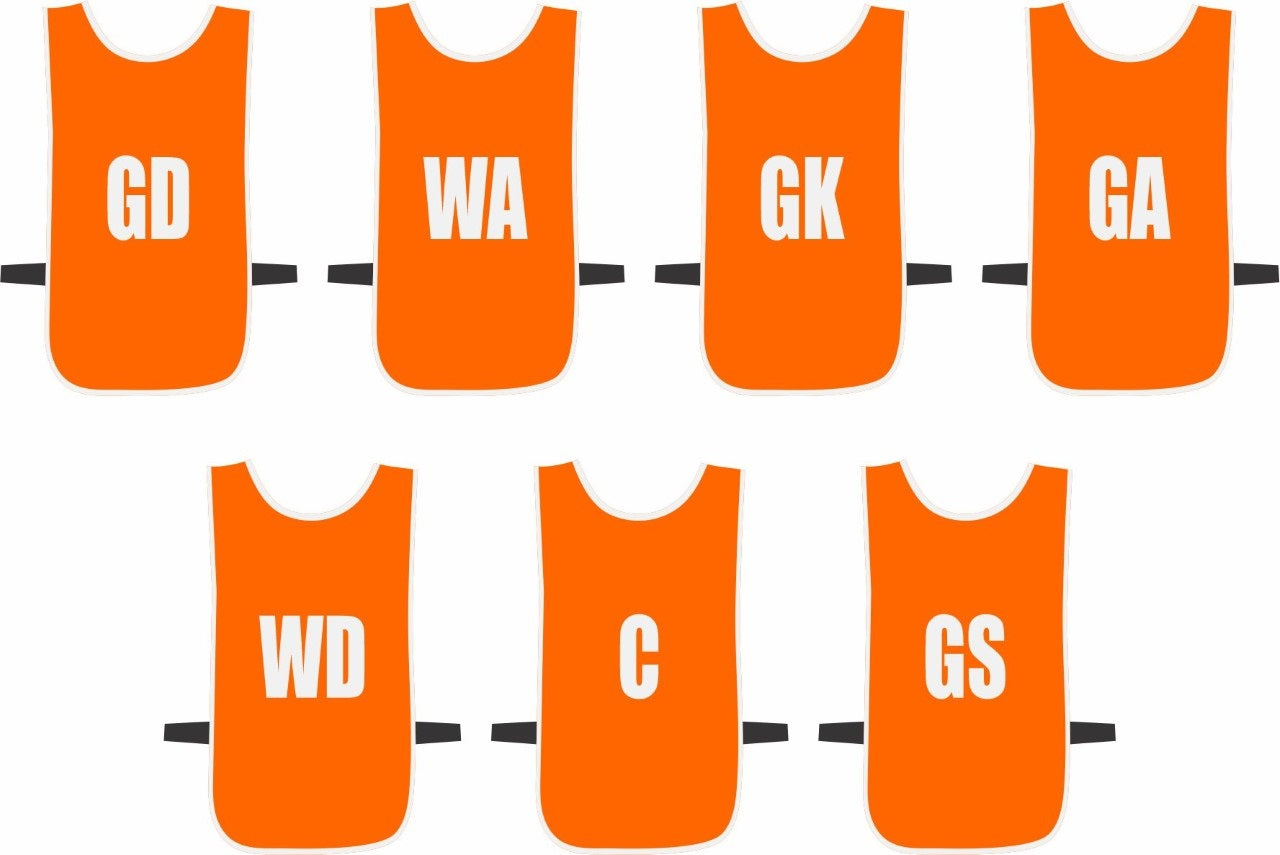 Ronex Netball Bibs With Positions Front/Back