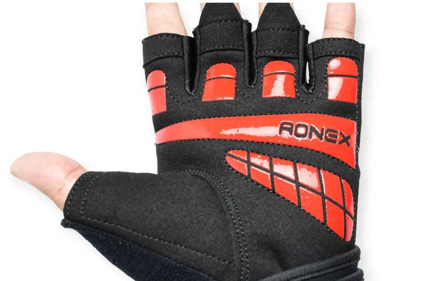 Ronex Leather Weight Lifting Workout Gym Gloves with Wrist Support Small