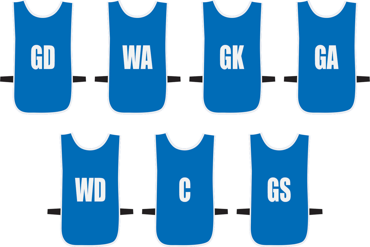 Ronex Netball Bibs With Positions Front/Back