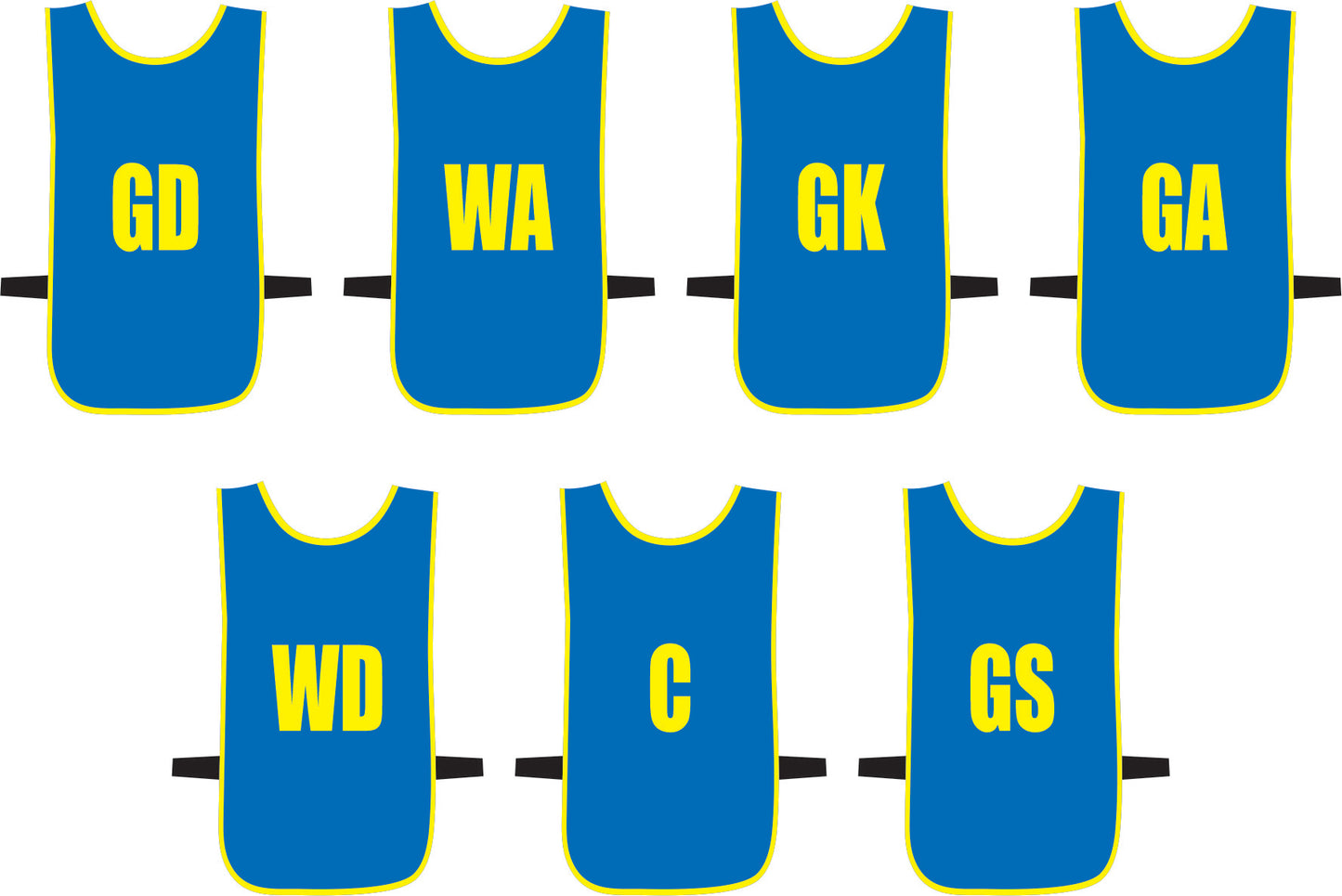 Ronex Netball Bibs With Positions Front/Back